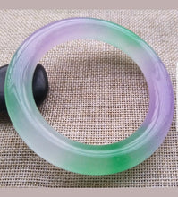 Load image into Gallery viewer, 60/61/62mm Certified Natural 3 Color Jadeite Emerald A Jade HandCarved Round Bracelet Bangle Z522