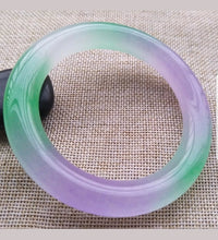 Load image into Gallery viewer, 60/61/62mm Certified Natural 3 Color Jadeite Emerald A Jade HandCarved Round Bracelet Bangle Z522