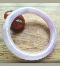 Load image into Gallery viewer, 56/57/58mm Certified Natural Lavender Jadeite Emerald A Jade HandCarved Round Bracelet Bangle A218