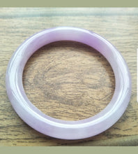 Load image into Gallery viewer, 56/57/58mm Certified Natural Lavender Jadeite Emerald A Jade HandCarved Round Bracelet Bangle A218