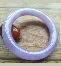 Load image into Gallery viewer, 57/58/59mm Certified Natural Lavender Jadeite Emerald A Jade HandCarved Round Bracelet Bangle A215