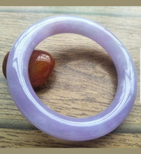 Load image into Gallery viewer, 57/58/59mm Certified Natural Lavender Jadeite Emerald A Jade HandCarved Round Bracelet Bangle A215