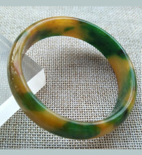 Load image into Gallery viewer, 56/57/58mm Certified Natural Yellow Green Jadeite Emerald A Jade HandCarved Bracelet Bangle A706