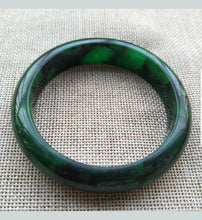 Load image into Gallery viewer, 57/58/59mm Certified Natural Green Black Jadeite Emerald A Jade HandCarved Bracelet Bangle X165