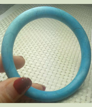 Load image into Gallery viewer, 59/60/61mm Certified Natural Blue Turquoise HandCarved Round Bracelet Bangle A1940