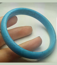 Load image into Gallery viewer, 58/59/60mm Certified Natural Blue Turquoise HandCarved Bracelet Bangle A1940