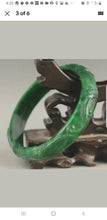 Load image into Gallery viewer, 55/56/57mm Certified Natural Green Jadeite Emerald A Jade HandCarved Ruyi Flower Bracelet Bangle A-2243