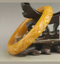 Load image into Gallery viewer, 60/61/62mm Certified Natural Red Yellow Jadeite Emerald A Jade HandCarved Flower Round Bracelet Bangle A1940