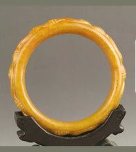 Load image into Gallery viewer, 60/61/62mm Certified Natural Red Yellow Jadeite Emerald A Jade HandCarved Flower Round Bracelet Bangle A1940