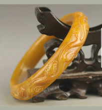 Load image into Gallery viewer, 60/61/62mm Certified Natural Red Yellow Jadeite Emerald A Jade HandCarved Flower Round Bracelet Bangle A1940
