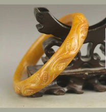 Load image into Gallery viewer, 60/61/62mm Certified Natural Red Yellow Jadeite Emerald A Jade HandCarved Flower Round Bracelet Bangle A1940