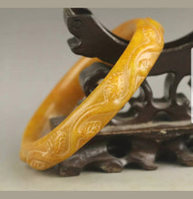Load image into Gallery viewer, 60/61/62mm Certified Natural Red Yellow Jadeite Emerald A Jade HandCarved Flower Round Bracelet Bangle A1940