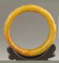 Load image into Gallery viewer, 59/60/61mm Certified Natural Red Yellow Jadeite Emerald A Jade HandCarved Dragon Bracelet Bangle A1940