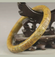 Load image into Gallery viewer, 61/62/63mm Certified Natural Red Yellow Jadeite Emerald A Jade HandCarved Bracelet Bangle A1940