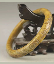 Load image into Gallery viewer, 61/62/63mm Certified Natural Red Yellow Jadeite Emerald A Jade HandCarved Bracelet Bangle A1940