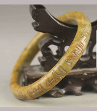 Load image into Gallery viewer, 61/62/63mm Certified Natural Red Yellow Jadeite Emerald A Jade HandCarved Bracelet Bangle A1940