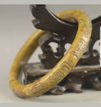 Load image into Gallery viewer, 61/62/63mm Certified Natural Red Yellow Jadeite Emerald A Jade HandCarved Bracelet Bangle A1940