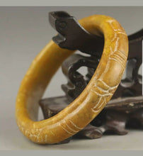 Load image into Gallery viewer, 59/60/61mm Certified Natural Red Yellow Jadeite Emerald A Jade HandCarved Flower Bracelet Bangle A1940