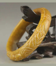 Load image into Gallery viewer, 59/60/61mm Certified Natural Red Yellow Jadeite Emerald A Jade HandCarved Flower Bracelet Bangle A1940