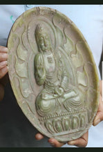 Load image into Gallery viewer, 9.45''/240mm H- Chinese Natural Antique Exquisite Jade Handcarved Sculpture Buddha Statue
