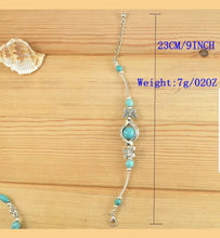 Load image into Gallery viewer, 56-77mm(7 1/2''-10'') Natural Blue Turquoise HandCrafted Silver Butterfly Adjustable Bracelet