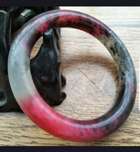 Load image into Gallery viewer, 58/59/60mm Certified Natural Red Xiu Emerald A Jade HandCarved Round Bracelet Bangle Z003
