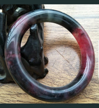 Load image into Gallery viewer, 54/55/56mm Certified Natural Red Xiu Emerald A Jade HandCarved Round Bracelet Bangle Z002