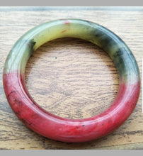 Load image into Gallery viewer, 53/54/55mm Certified Natural Red Xiu Emerald A Jade HandCarved Round Bracelet Bangle Z001