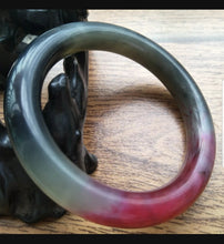 Load image into Gallery viewer, 54/55/56mm Certified Natural Red Xiu Emerald A Jade HandCarved Round Bracelet Bangle Z004