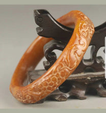 Load image into Gallery viewer, 59/60/61mm Certified Natural Red Yellow Jadeite Emerald A Jade HandCarved Ancient Dragon Coins Bracelet Bangle A1940