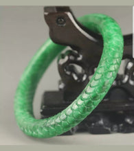 Load image into Gallery viewer, 56/57/58mm Certified Natural Green Jadeite Emerald A Jade HandCarved Double Dragons Round Bracelet Bangle A-89