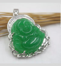 Load image into Gallery viewer, 10% OFF- Certified Natural Jadeite Emerald A Jade Handcrafted Buddha Pendant
