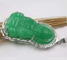 Load image into Gallery viewer, 10% OFF- Certified Natural Jadeite Emerald A Jade Handcrafted Guanyin Pendant