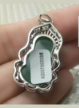 Load image into Gallery viewer, 10% OFF- Certified Natural Jadeite Emerald A Jade Handcrafted Guanyin 925 Sterling Silver Pendant