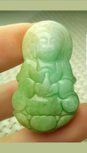 Load image into Gallery viewer, 10% OFF- Certified Natural Jadeite Emerald A Jade Handcrafted Guanyin Pendant A1709