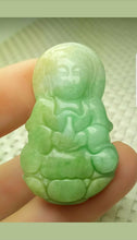 Load image into Gallery viewer, 10% OFF- Certified Natural Jadeite Emerald A Jade Handcrafted Guanyin Pendant A1709