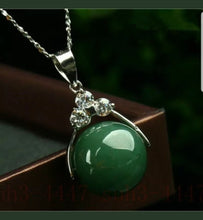 Load image into Gallery viewer, 10% OFF- Certified Natural Jadeite Emerald A Jade Handcrafted Bead Pendant-Silver Necklace