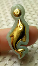 Load image into Gallery viewer, 10% OFF- Certified Natural Gold Jadeite Emerald A Jade Handcrafted Dolphin Pendant A5143