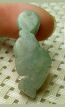 Load image into Gallery viewer, 10% OFF- Certified Natural Gold Jadeite Emerald A Jade Handcrafted Dolphin Pendant A5143