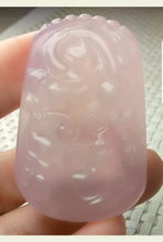 Load image into Gallery viewer, 10% OFF- Certified Natural Lavender Jadeite Emerald A Jade Handcrafted Dragon Pixiu Coins Pendant A0331
