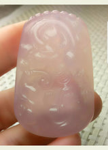 Load image into Gallery viewer, 10% OFF- Certified Natural Lavender Jadeite Emerald A Jade Handcrafted Dragon Pixiu Coins Pendant A0331
