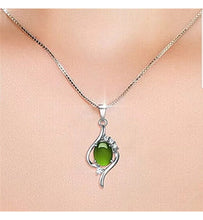 Load image into Gallery viewer, 10% OFF- Certified Natural Jadeite Emerald A Jade Handcrafted Pendant-Silver Necklace