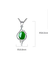 Load image into Gallery viewer, 10% OFF- Certified Natural Jadeite Emerald A Jade Handcrafted Pendant-Silver Necklace