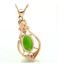Load image into Gallery viewer, 10% OFF- Certified Natural Jadeite Emerald A Jade Handcrafted Pendant-Silver Necklace