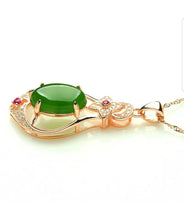 Load image into Gallery viewer, 10% OFF- Certified Natural Jadeite Emerald A Jade Handcrafted Pendant-Silver Necklace