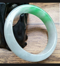 Load image into Gallery viewer, 57/58/59mm Certified Natural Jadeite Emerald A*Jade HandCarved Bangle H657