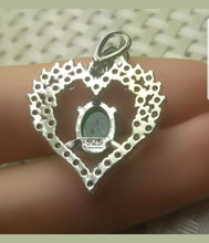 Load image into Gallery viewer, 10% OFF- Certified Natural Jadeite Emerald A*Jade Handcrafted Heart Pendant-925 Sterling Silver Necklace