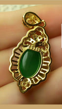 Load image into Gallery viewer, 10% OFF- Certified Natural Jadeite Emerald A*Jade Handcrafted Oval Pendant-GP 925 Sterling Silver Necklace