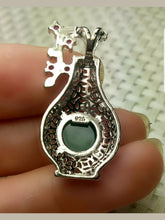 Load image into Gallery viewer, 10% OFF- Certified Natural Jadeite Emerald A*Jade Handcrafted Coin Vase Pendant-925 Sterling Silver Necklace