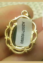 Load image into Gallery viewer, CoCertified Natural Jadeite Emerald A*Jade Handcrafted Oval Pendant-GP 925 Sterling Silver Necklace